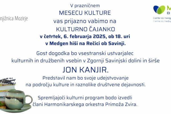 Kulturna čajanka z Jonom Kanjirjem