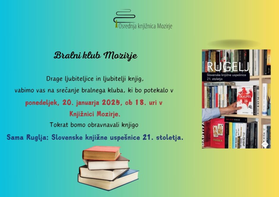 Vabilo Bralnega kluba Mozirje