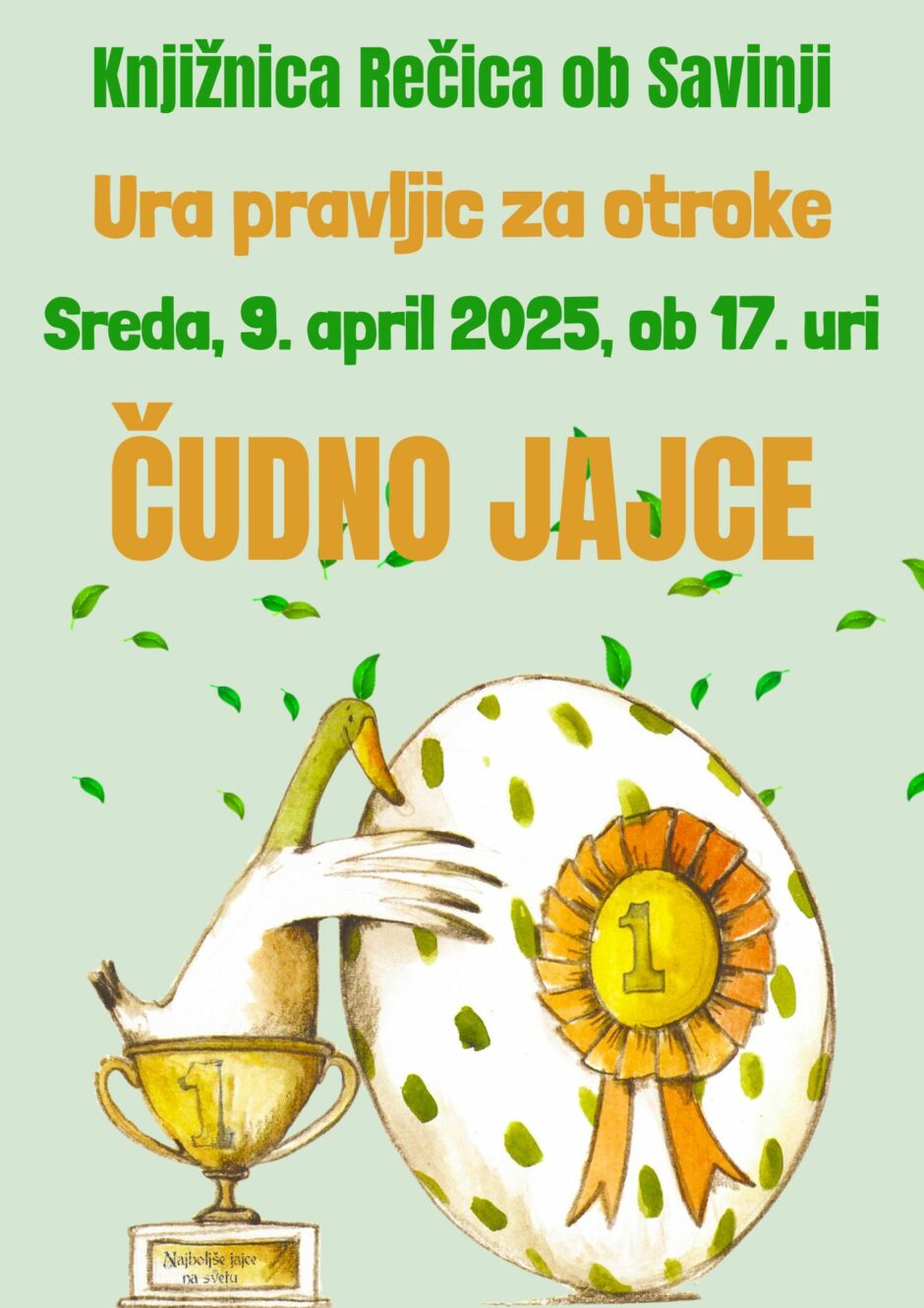 Plakat za uro pravljic na Rečici.