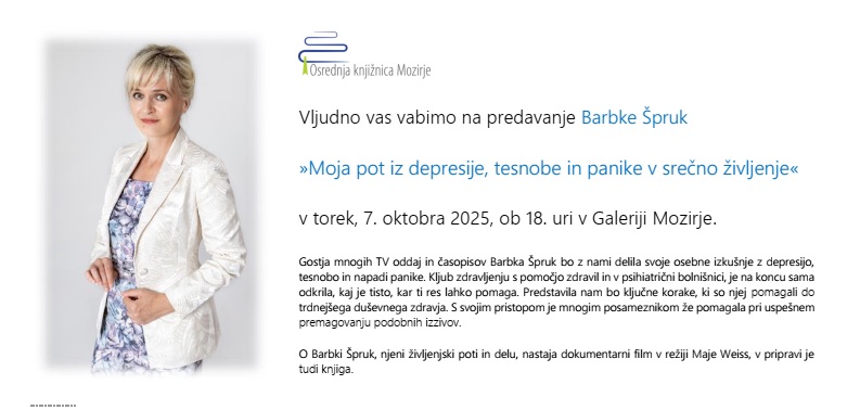 Vabilo na predavanje Barbke Špruk