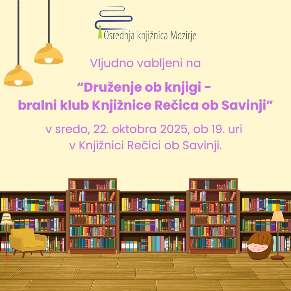 Povabilo na bralni klub Knjižnice Rečica