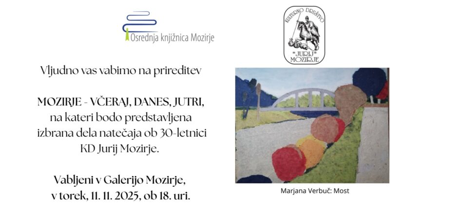 Vabilo na prireditev Mozirje - včeraj, danes, jutri
