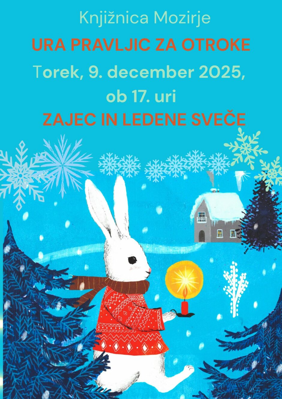 Plakat s povabilom na uro pravljic.