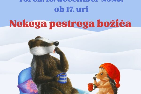 Plakat za uro pravljic v Knjižnici Solčava.