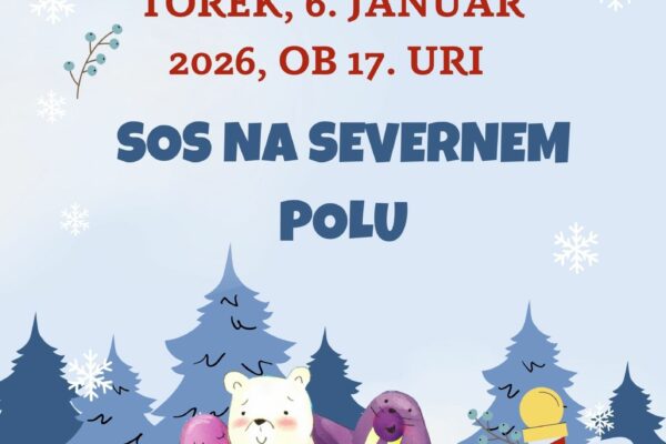 Povabilo na uro pravljic v Knjižnico Mozirje.