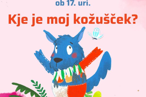 Plakat za uro pravljic v Knjižnici Mozirje.