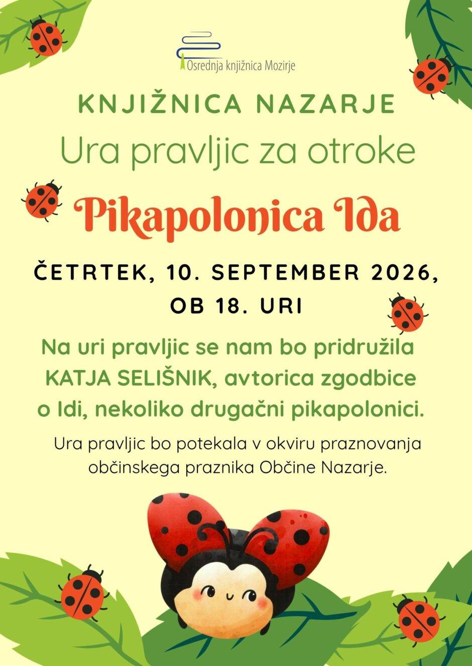 Vabilo na uro pravljic.
