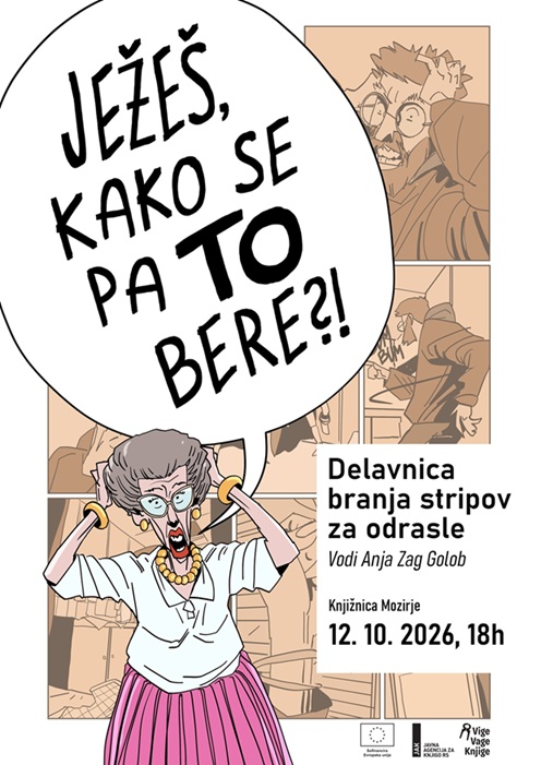 Plakat delavnica branja stripov za odrasle