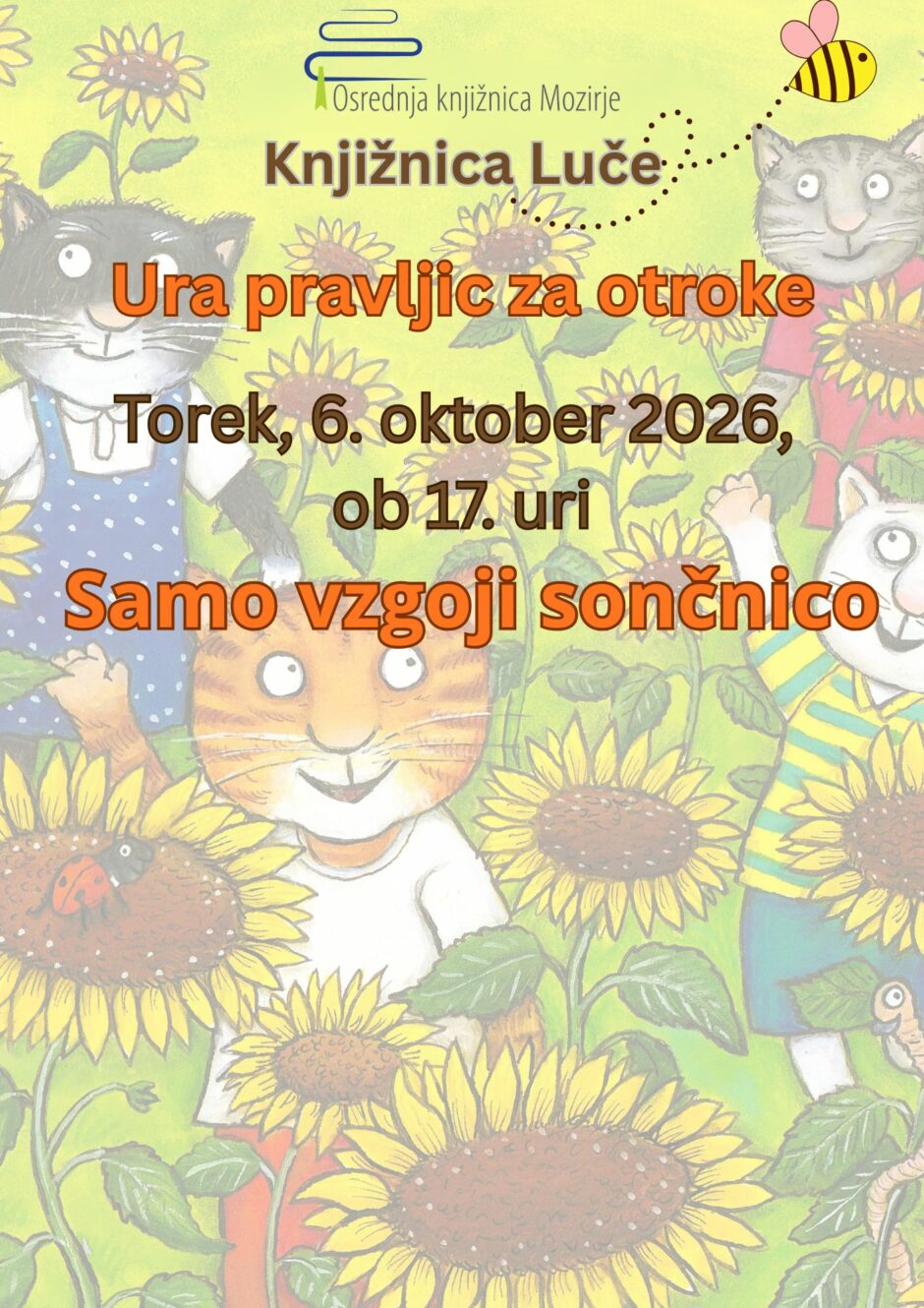 Plakat za uro pravljic Knjižnica Luče
